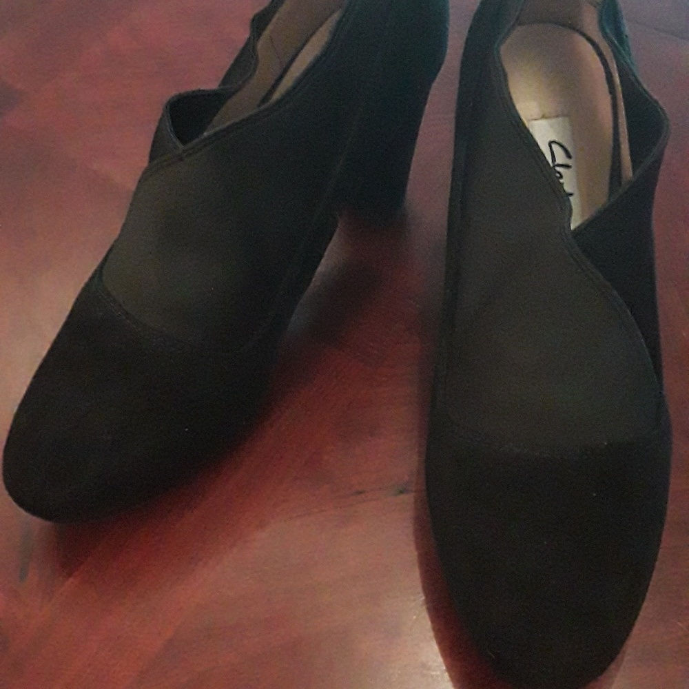 Clark's faux suede heels